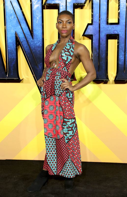 LONDON, ENGLAND - FEBRUARY 08:  Michaela Coel attends the European Premiere of 'Black Panther' at Eventim Apollo on February 8, 2018 in London, England.  (Photo by Tim P. Whitby/Tim P. Whitby/Getty Images)