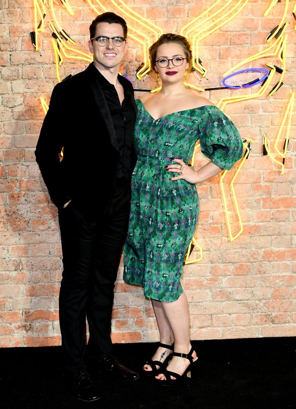 Pete Bucknell and Carrie Hope Fletcher attending The Black Panther European Premiere at The Eventim Apollo Hammersmith London. (Photo by Ian West/PA Images via Getty Images)