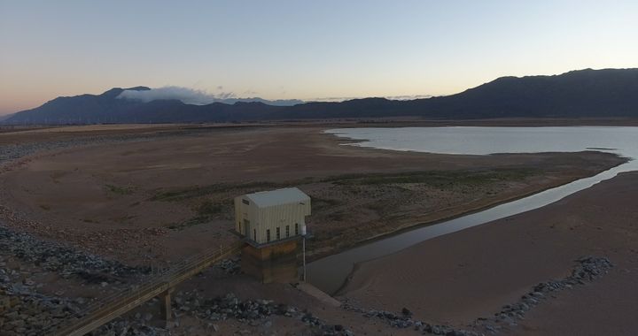 Cape Town's Voëlvlei Dam at only 18.5 percent capacity on Jan. 25, 2018.