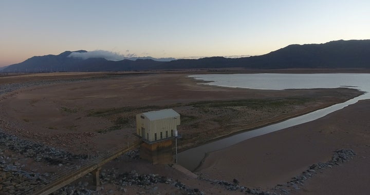 Cape Town's Voëlvlei Dam at only 18.5 percent capacity on Jan. 25, 2018.