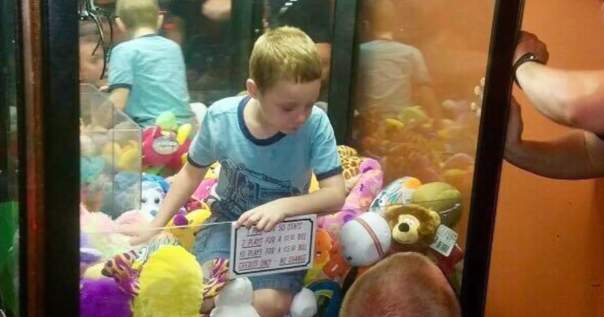 Boy Gets Stuck In Arcade Machine While Trying To Nab A Cuddly Toy