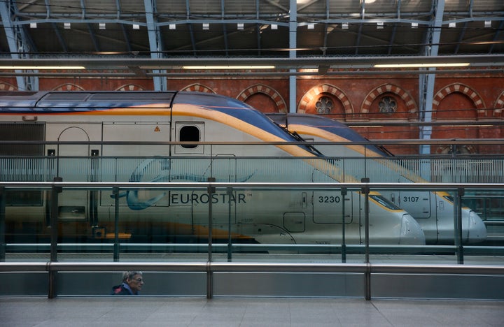 Eurostar trains stand at St Pancras International Station in London on Jan. 17, 2015.