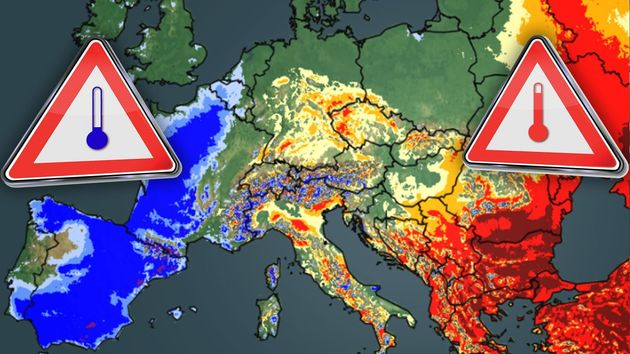 Heiß und Kalt: Das Wetter in Europa. 