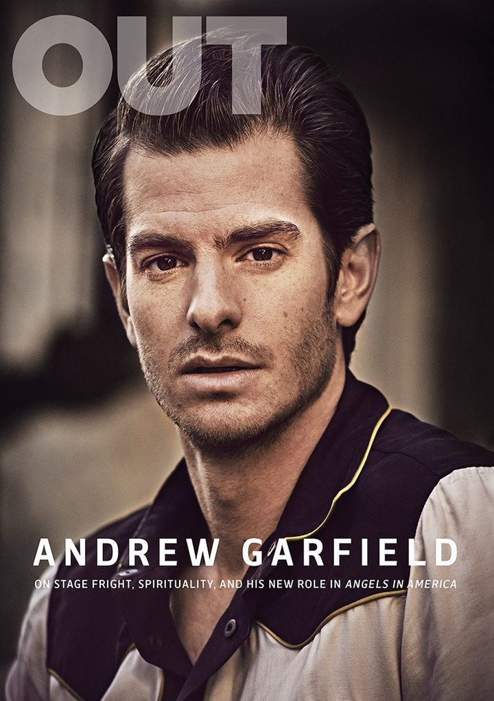 Andrew Garfield covers OUT magazine. 