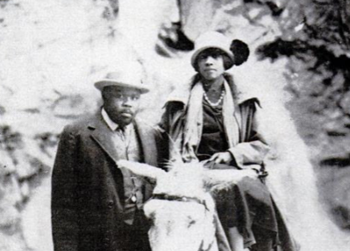Amy Jacques Garvey with her husband, Marcus (via Wikimedia)