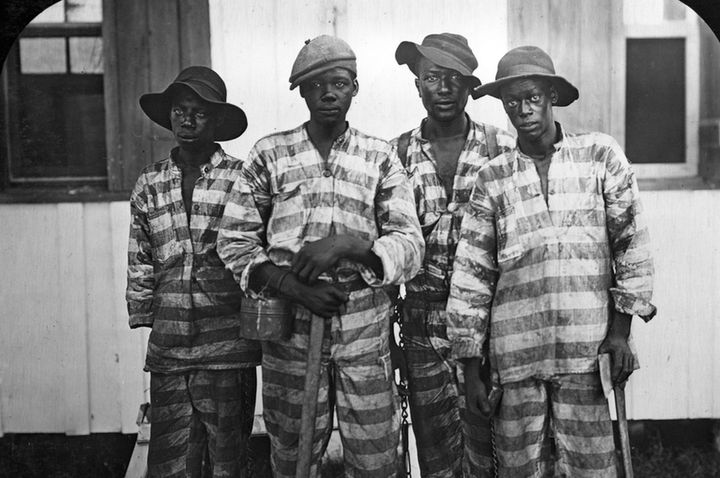 Convicts leased to harvest timber in Florida around 1915 (via WDL).