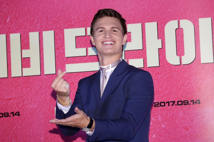 Ansel Elgort at a "Baby Driver" press conference in Seoul in August 2017.