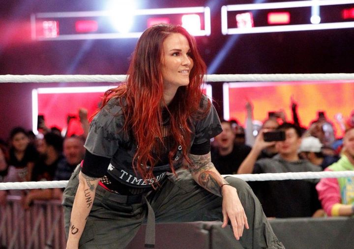 Lita (real name Amy Dumas) wore a shirt emblazoned with #TimesUp to the first-ever women’s Royal Rumble match in January. 