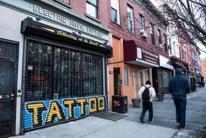 Electric Anvil Tattoo opened shop on Crown Heights' Franklin Avenue in 2015. While newly opened businesses say they cater to both new and old residents, in practice, long-standing residents may not patronize them.