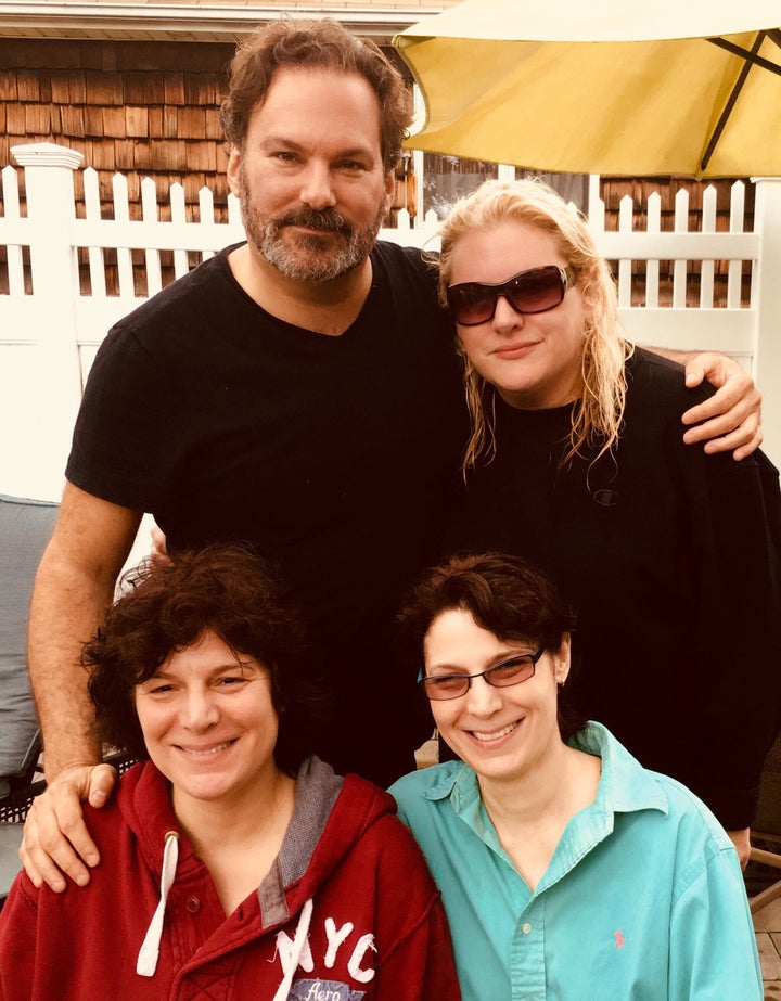 Me with my twin sister, Michele, and seated with us are our twin siblings Joyce, left, and Laurie.