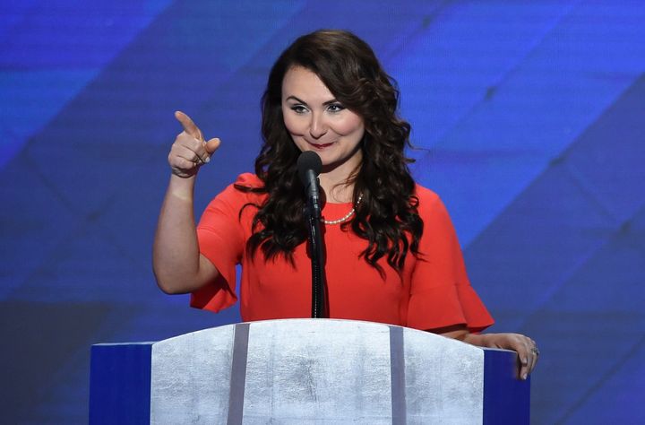 Jennifer Pierotti Lim, co-founder of Republican Women for Progress, speaking at the Democratic National Convention in 2016.