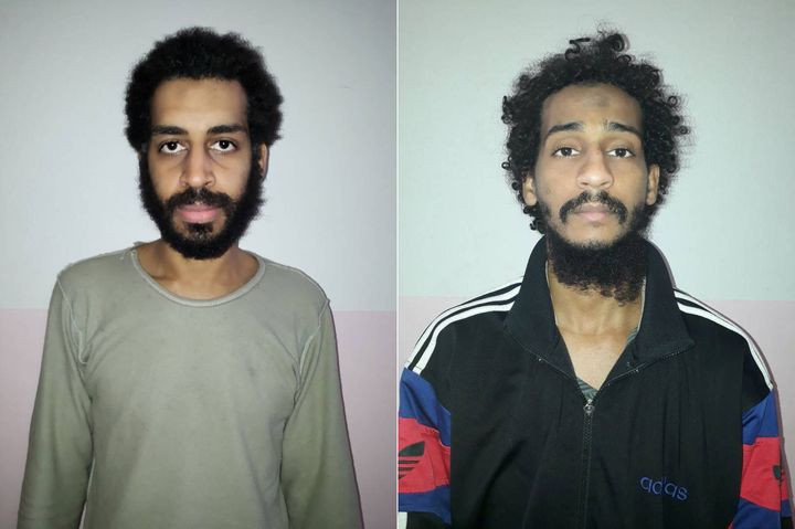 Alexanda Kotey (left) and Shafee Elsheikh (right), in a photo released by their captors, The Syrian Democratic Forces 