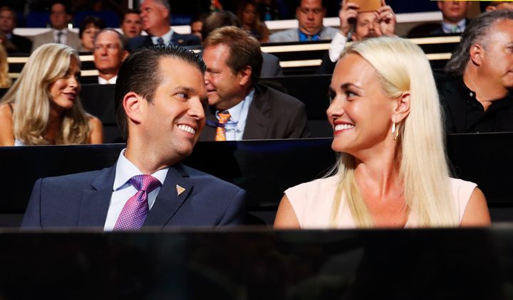Trump Jr and Vanessa pictured in 2016.