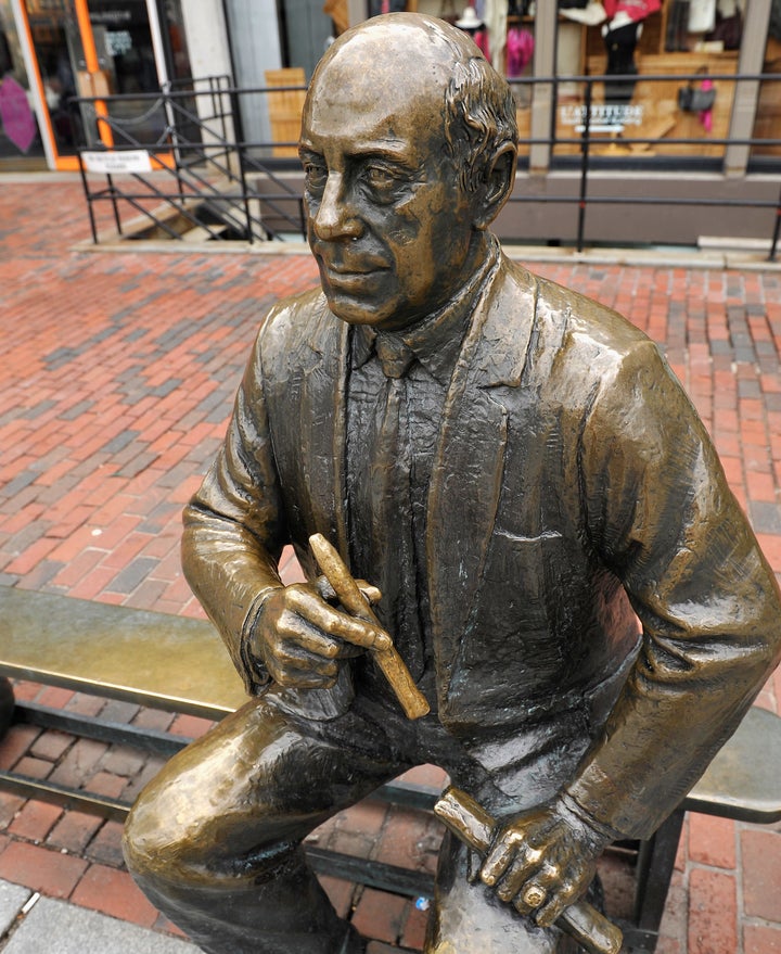 The Boston PD's Tweet honored former Boston Celtics coach and president Red Auerbach, whose statue is seen in the city's