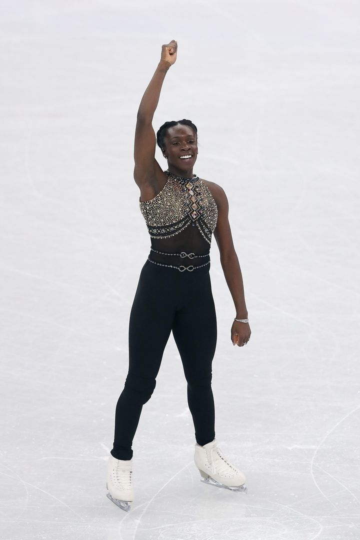 Maé-Bérénice Méité at the 2018 Winter Olympics on Feb. 11, 2018, in Gangneung, South Korea. 