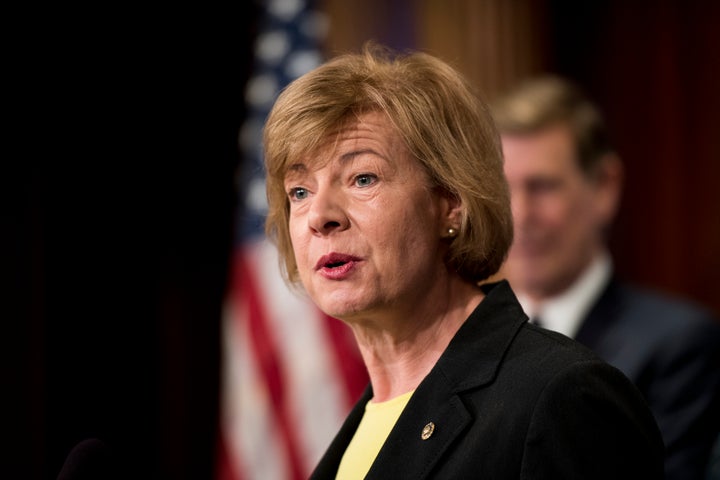 Sen. Tammy Baldwin (D-Wis.) speaks on April 25, 2017.