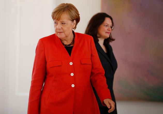 Kanzlerin Angela Merkel und SPD-Politikerin Andrea Nahles. 