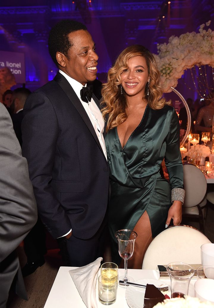 Jay-Z and Beyonce attend Rihanna's 3rd Annual Diamond Ball. 