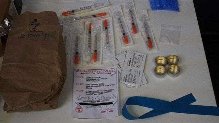 Injection drug users who visit the Wilmington, North Carolina, syringe exchange receive sterile syringes and needles, heroin cookers, tourniquets and antiseptic wipes. Some visitors leave with naloxone rescue kits to revive fellow drug users who overdose. 