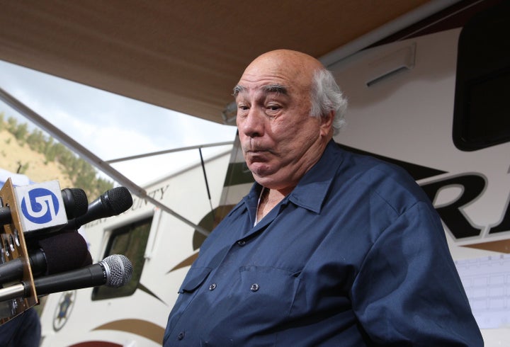 Bob Murray at a press conference after six miners were trapped 1,500 feet beneath the surface in August 2007. 