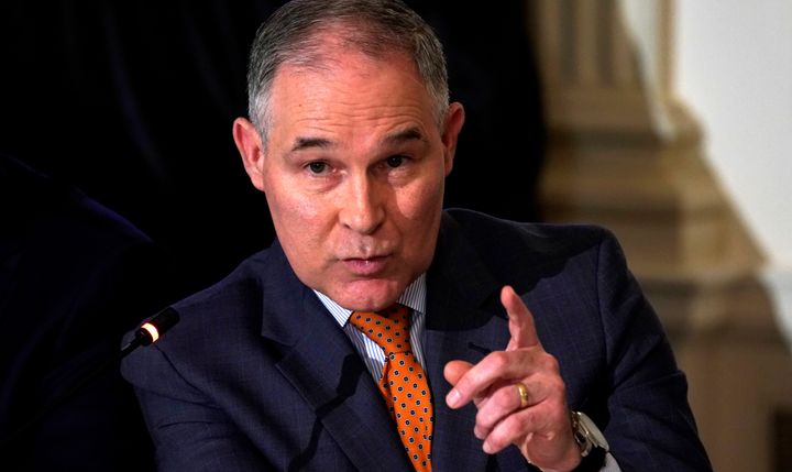 Scott Pruitt, the head of the EPA, said his security detail makes the decision to book him in premium cabins due to a "very toxic" political environment.