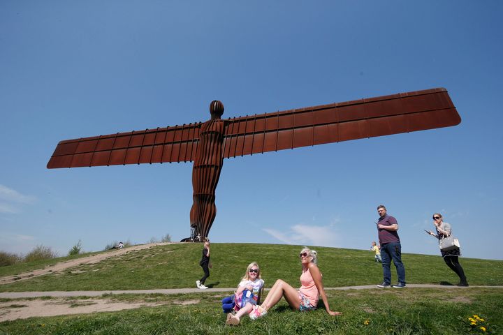 Blue skies over the Angel of the North 