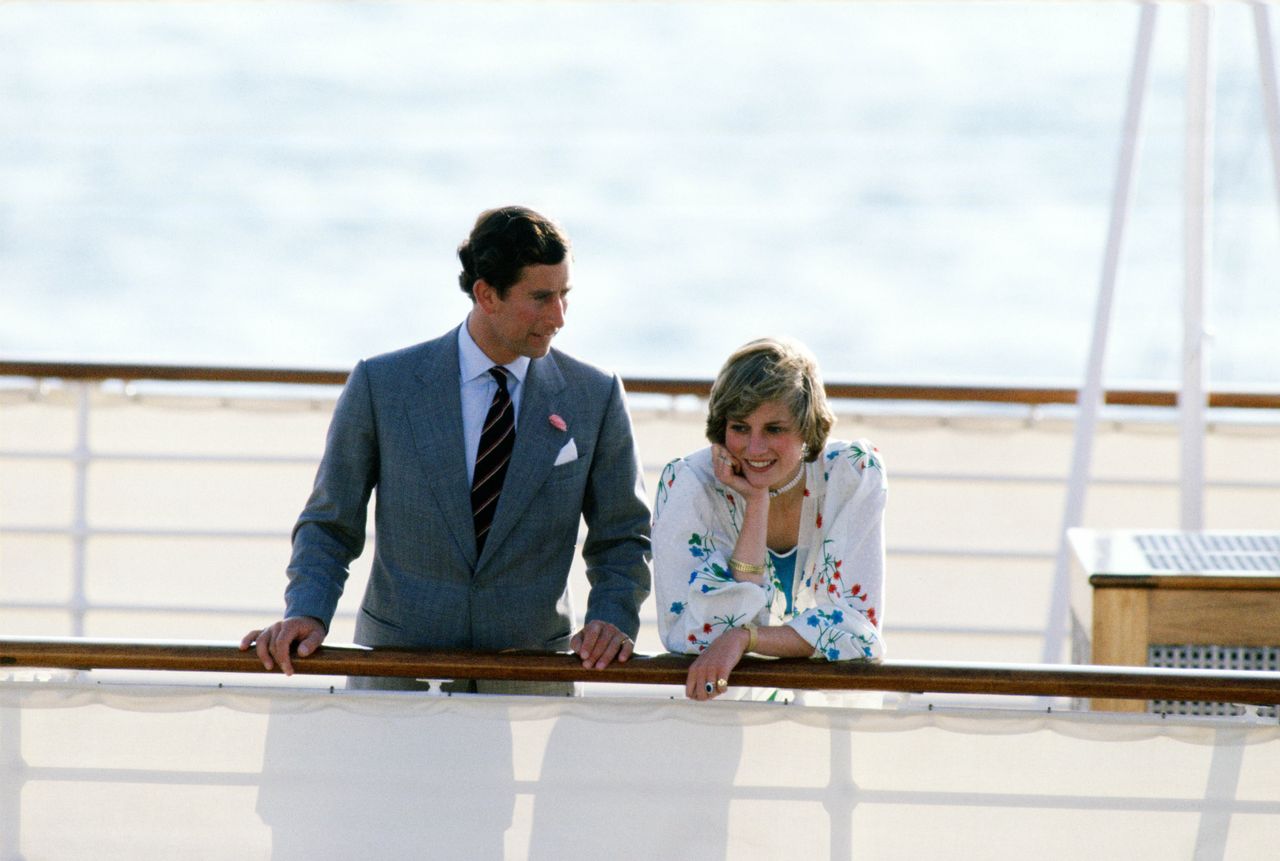<strong>Prince Charles and Princess Diana on the Royal Yacht Britannia in Gibraltar at the start of their honeymoon cruise </strong>