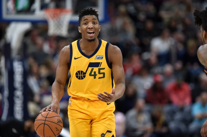 Donovan Mitchell inked messages onto the side of his shoes during Wednesday night's game.