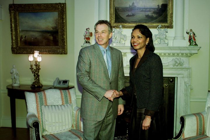  Tony Blair with Condoleezza Rice when she was US Secretary of State.