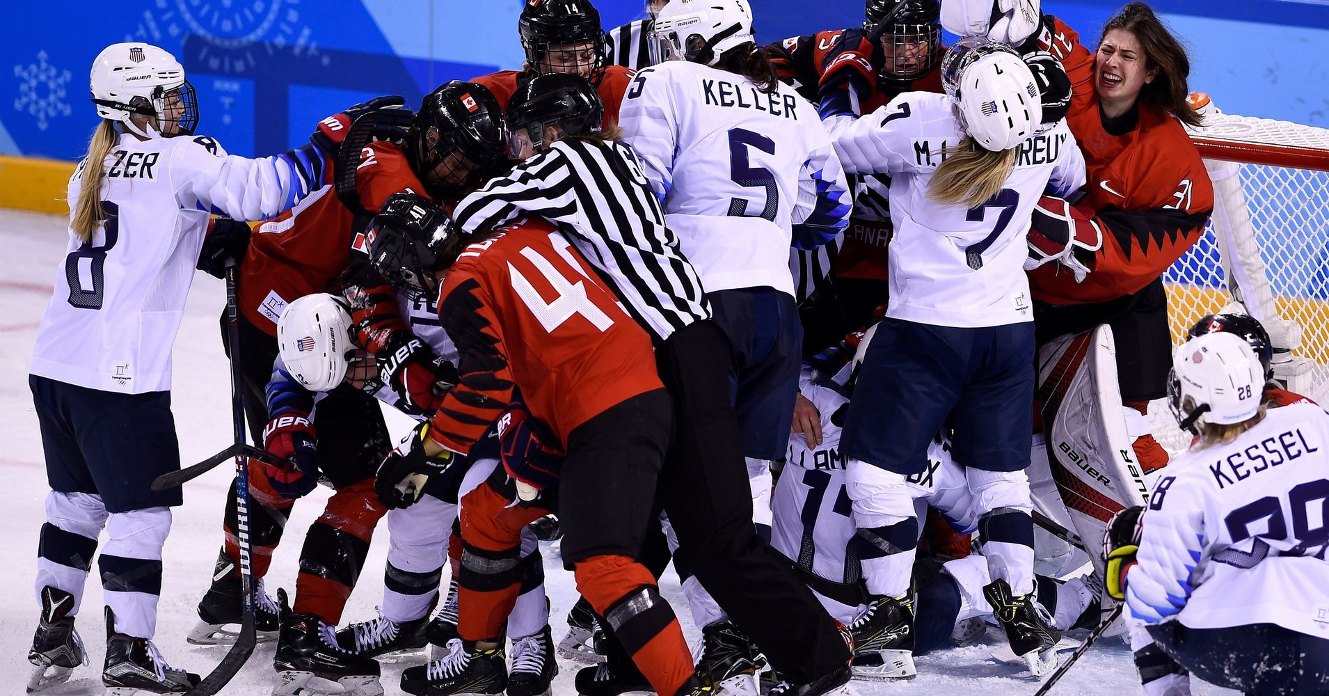 U S And Canada Fight To Finish And Beyond In Winter Olympics Hockey Huffpost