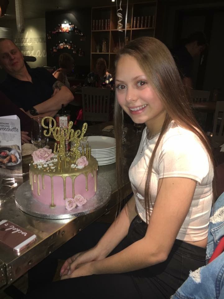 Rachel Williams and her vegan birthday cake. 