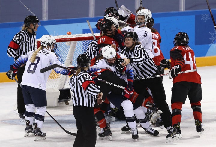 Just another spirited match between the U.S. and Canada Thursday in Pyeongchang, South Korea.