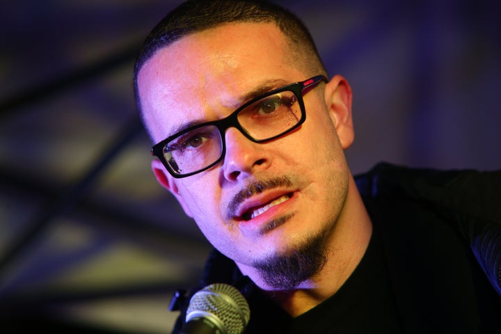 Shaun King speaks at a rally on March 8, 2017, in Seattle.