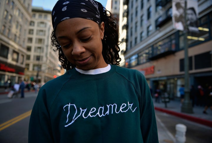 A participant in the Los Angeles Women's March on Jan. 20, 2018.