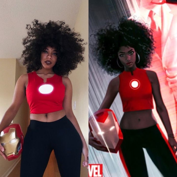 Kiera Please cosplaying Riri Williams from Ironheart.