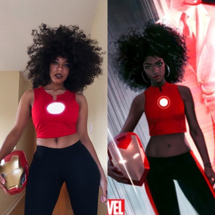 Kiera Please cosplaying Riri Williams from Ironheart. 