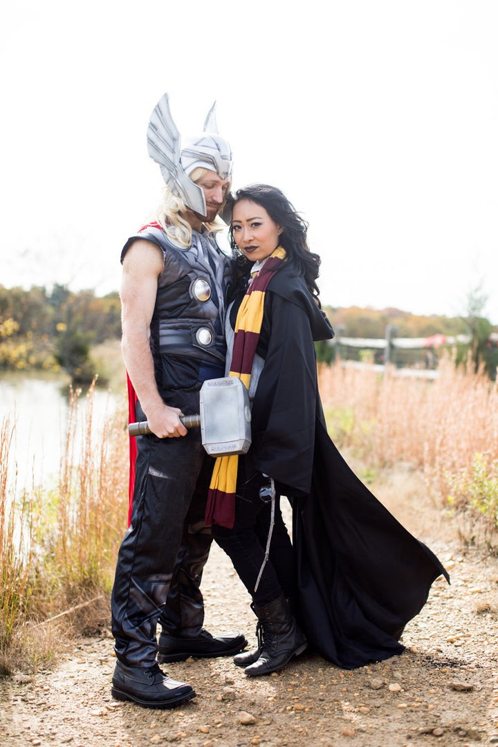 Thor and Harry Potter, two unrelated characters the couple are huge fans of. 