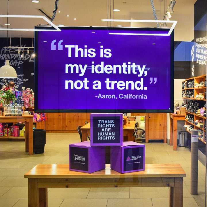 "Being transgender is a key component of my soul as a human being," Aaron, a Lush employee who identifies as transgender, sai