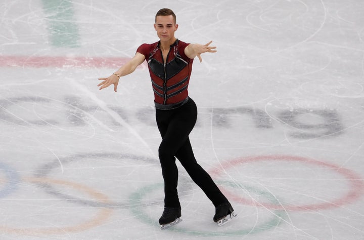 Adam Rippon in the men's single skating short program on Friday.