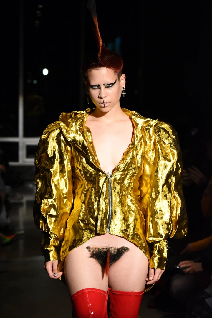 A model walks the runway at the Kaimin show during New York Fashion Week on Feb. 12, 2018 in New York City.