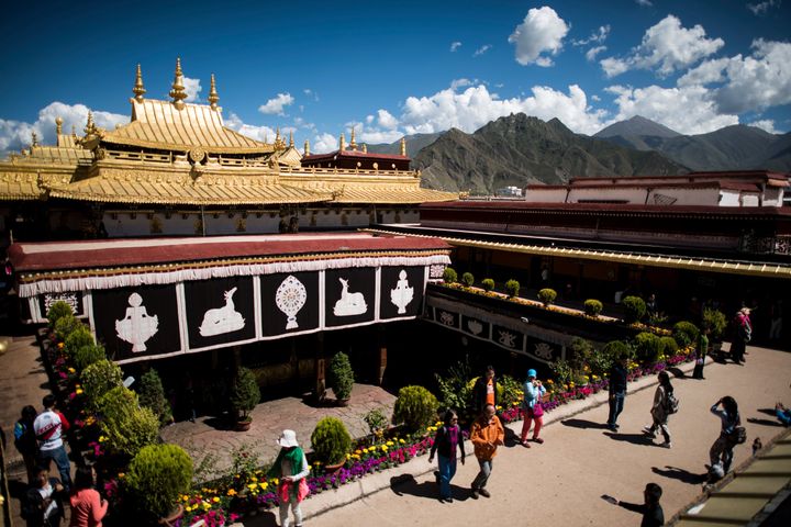 The Jokhang temple in Lhasa is one of Tibetan Buddhism's most hallowed sites.