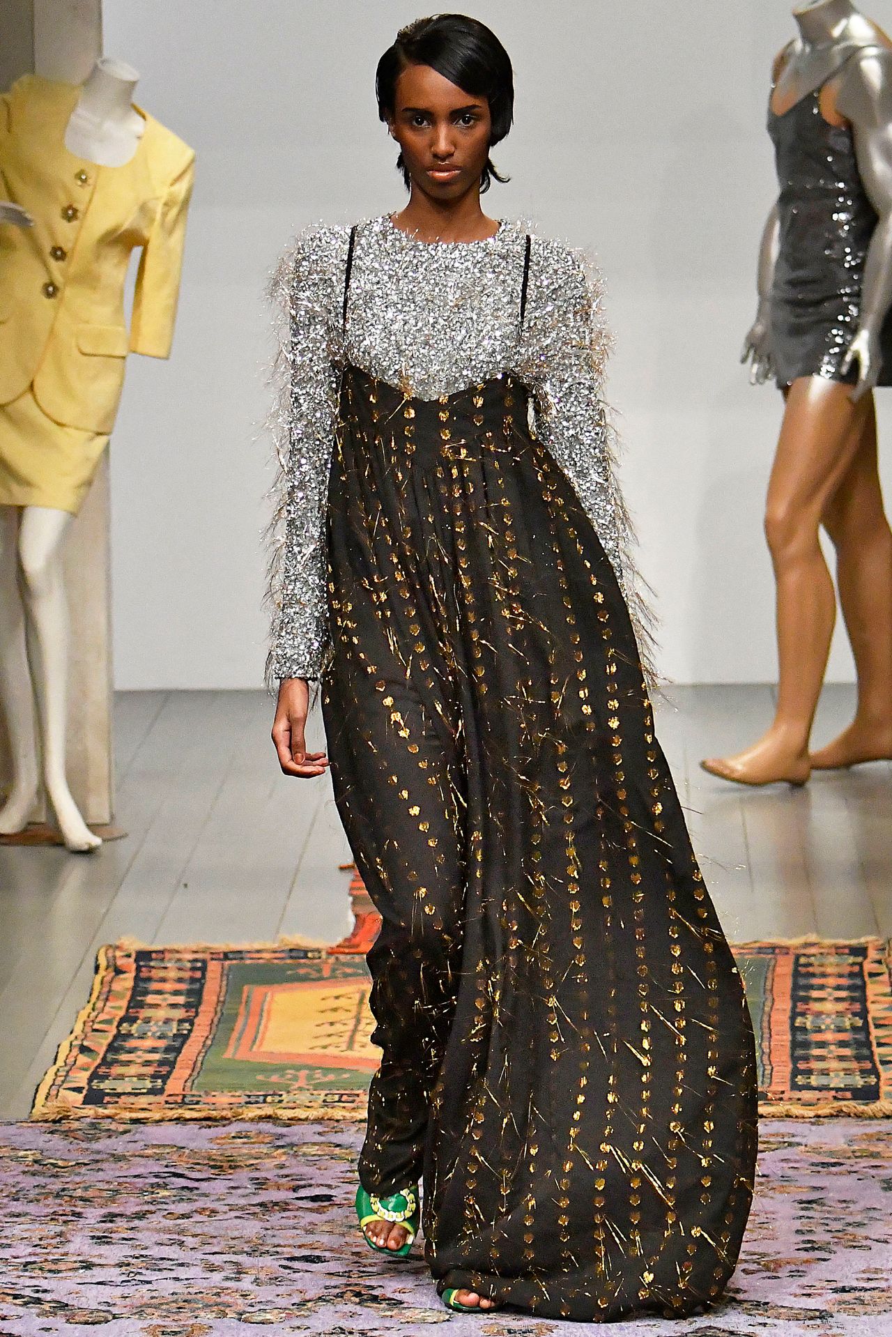 The sequins at Ashish elevated the house's signature glam aesthetic this London Fashion Week.