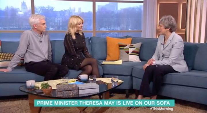 Theresa May grilled by Phillip Schofield and Holly Willoughby on ITV’s This Morning.