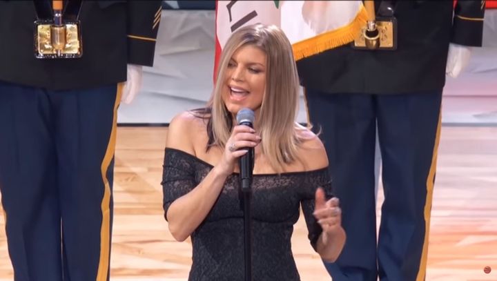 Fergie's version of the US national anthem has not gone down well