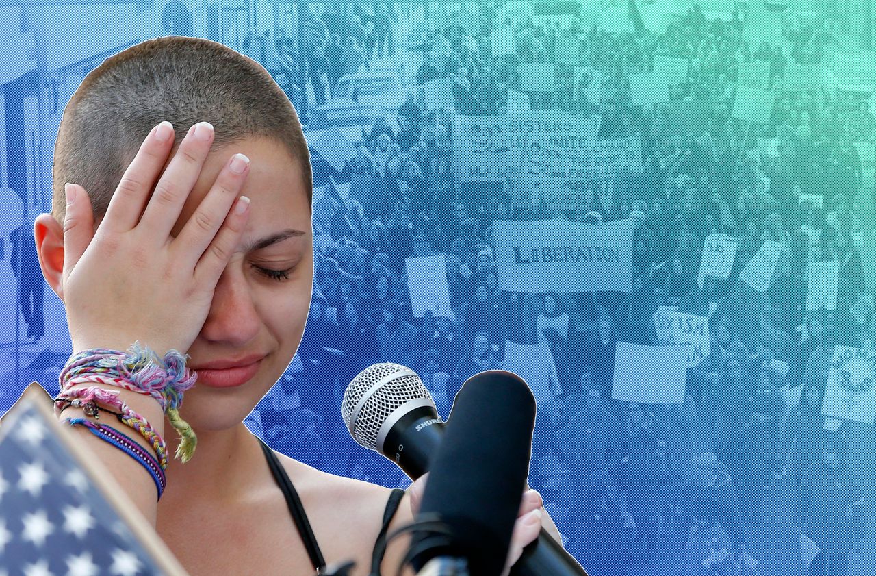 Marjory Stoneman Douglas High School student Emma Gonzalez pauses during her speech at a rally for gun control in Fort Lauderdale, Florida, on Feb. 17, 2018. A survivor of the mass shooting at her school on Feb. 14, she called out President Donald Trump and other politicians over their ties to the powerful National Rifle Association.