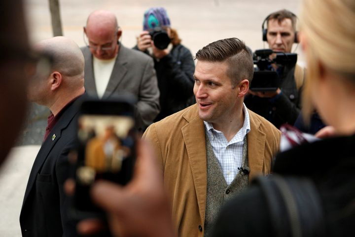 White nationalist leader Richard Spencer arrives at Texas A&M University to speak at an event not sanctioned by the school.
