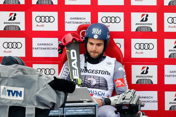 Mathieu Faivre is seen during the Audi FIS Alpine Ski World Cup Men's Giant Slalom in January.