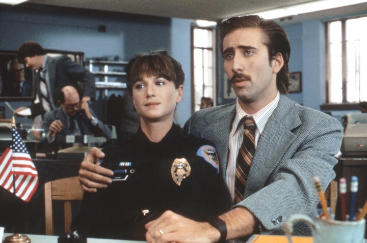 Holly Hunter and Nicolas Cage in "Raising Arizona."