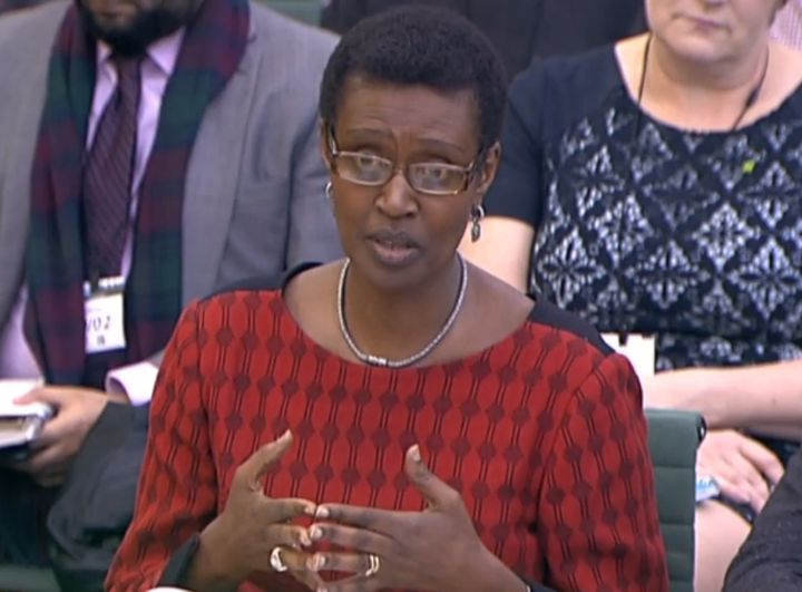 Winnie Byanyima, executive director of Oxfam International, giving evidence before the Commons Development Committee
