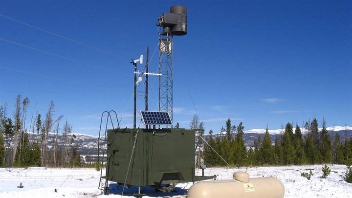 An ice nucleus generator operated by the Desert Research Institute on land owned by Denver Water, north of the Winter Park Re